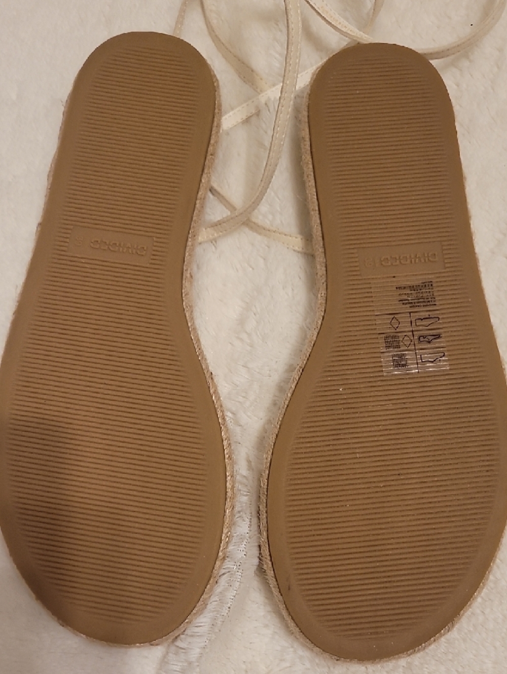 H&M Neutral Espadrille Sandal with Rhinestone Straps - Picture 3 of 7